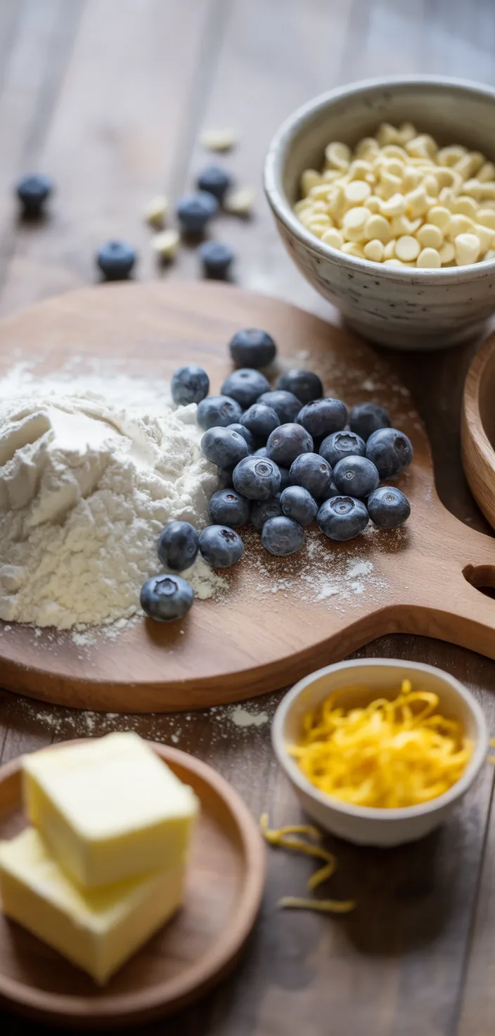 Ingredients photo for White Chocolate Blueberry Cupcakes Recipe
