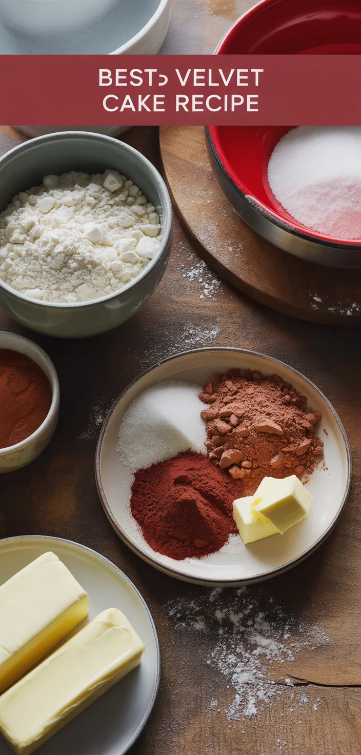 Ingredients photo for BEST Red Velvet Cake Recipe