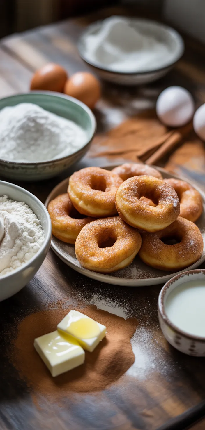 Ingredients photo for Baked Cinnamon Sugar Donuts Recipe