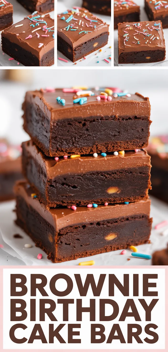 A photo of Brownie Birthday Cake Bars Recipe