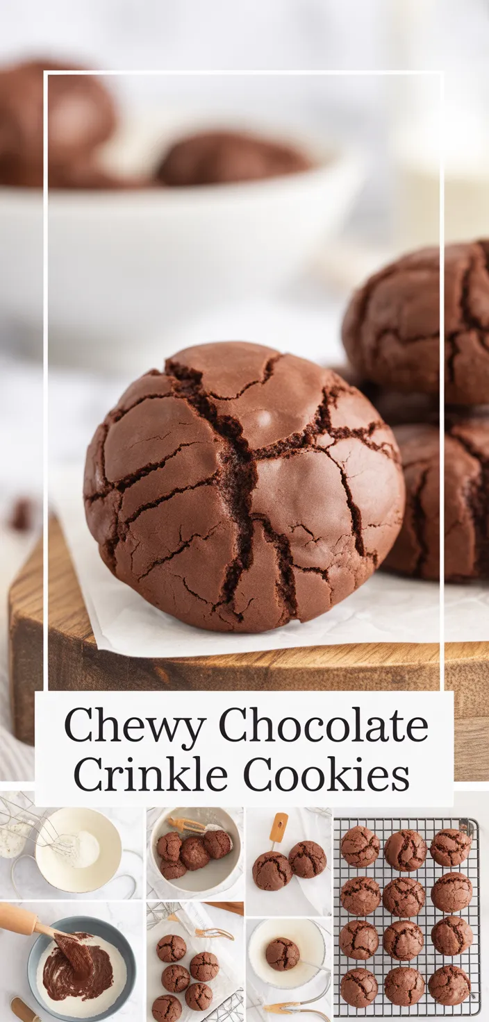 A photo of Chewy Chocolate Crinkle Cookies Recipe