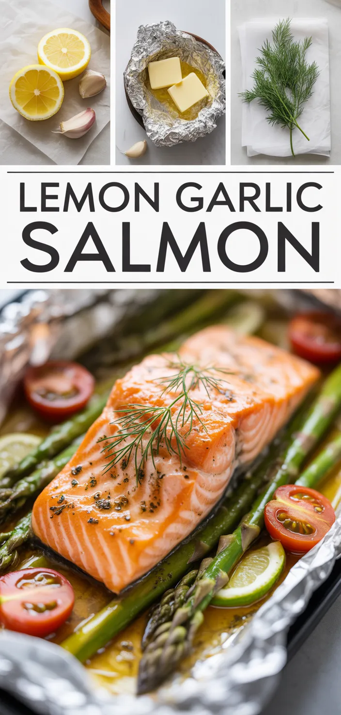 A photo of Lemon Garlic Butter Baked Salmon In Foil Recipe