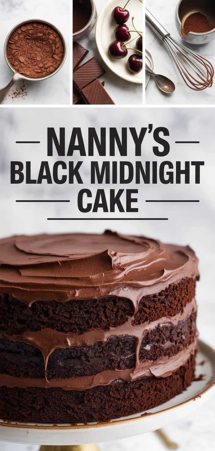 A photo of Nanny's Black Midnight Cake Recipe