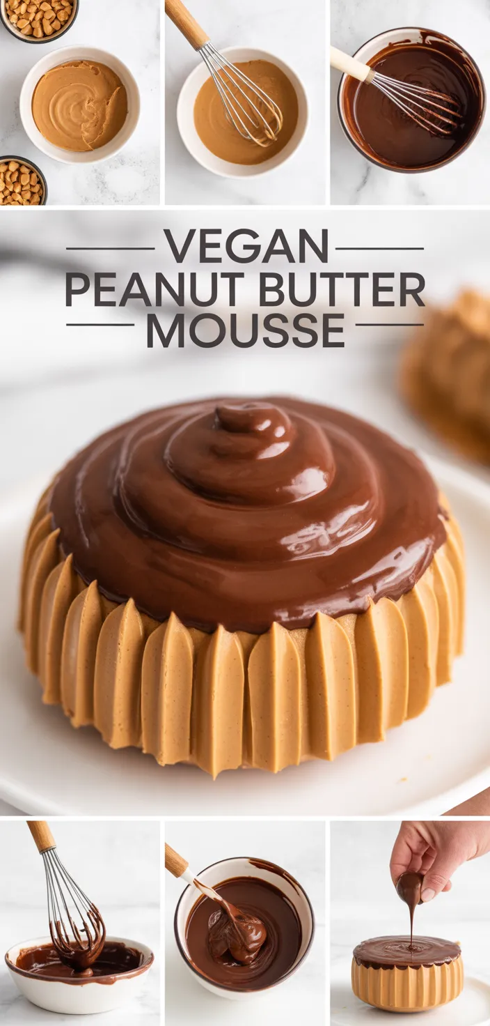 A photo of Vegan Peanut Butter Mousse (with A Chocolate Ganache!) Recipe
