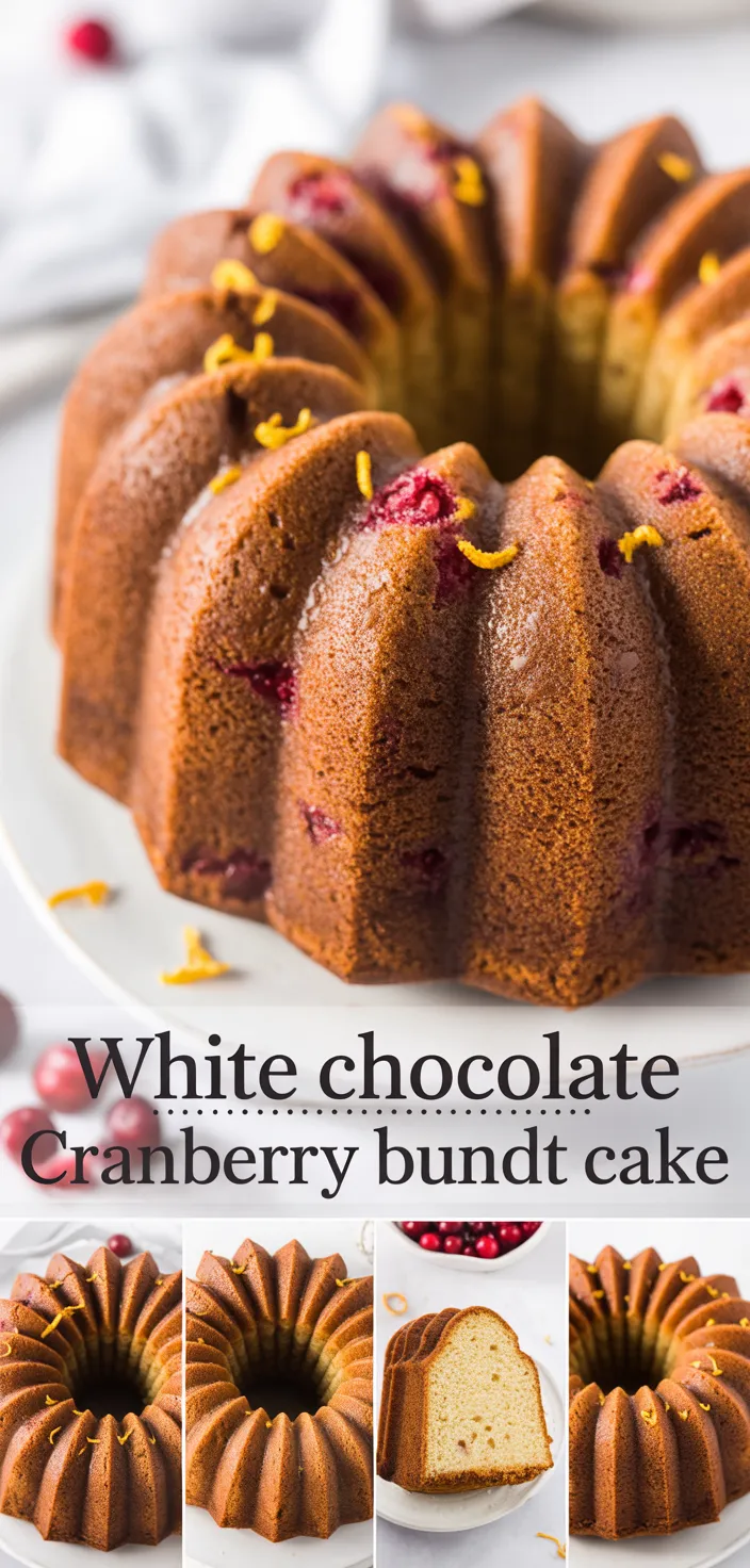 A photo of White Chocolate Cranberry Bundt Cake Recipe