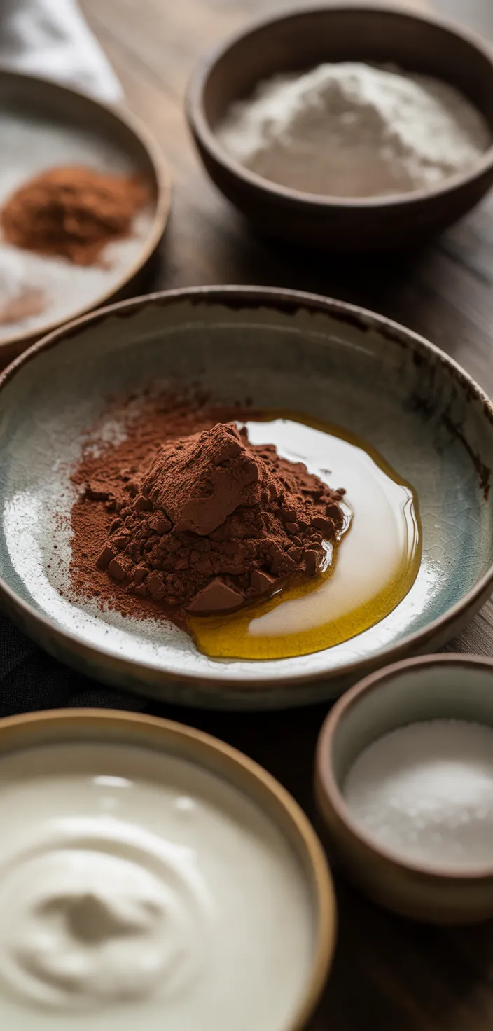 Ingredients photo for Homemade Eggless Chocolate Lava Cake Recipe