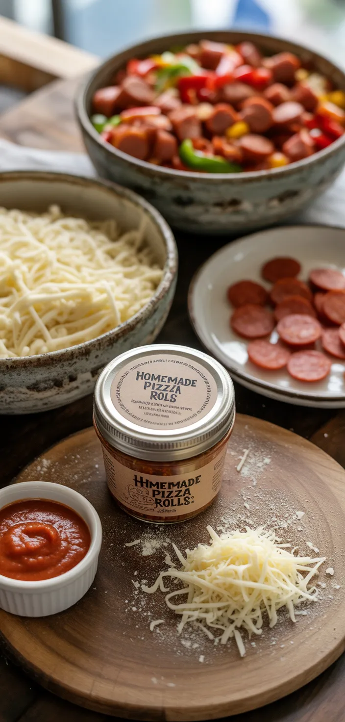 Ingredients photo for Homemade Pizza Rolls Recipe