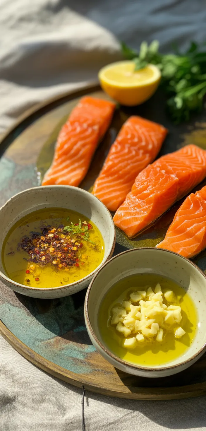 Ingredients photo for Lemon Garlic Butter Baked Salmon In Foil Recipe