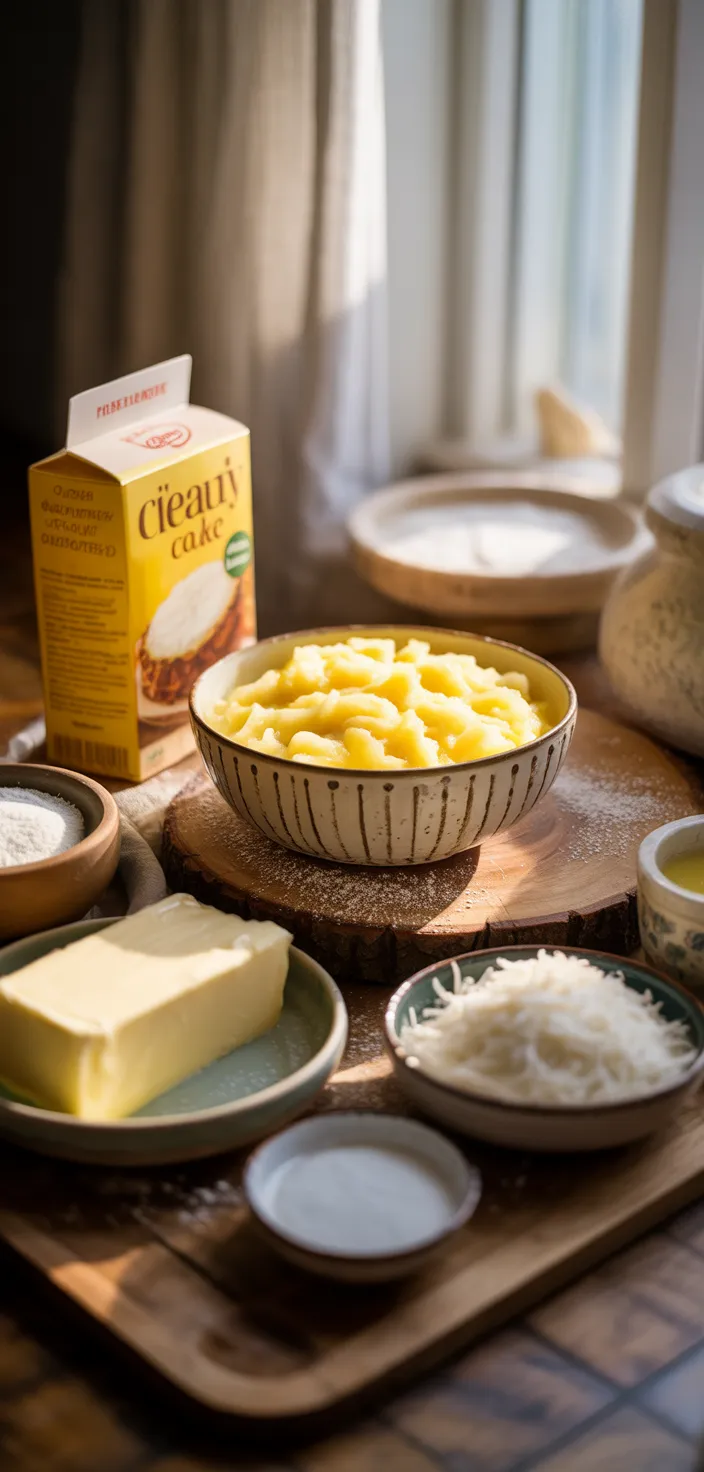 Ingredients photo for Pineapple Coconut Cake Recipe