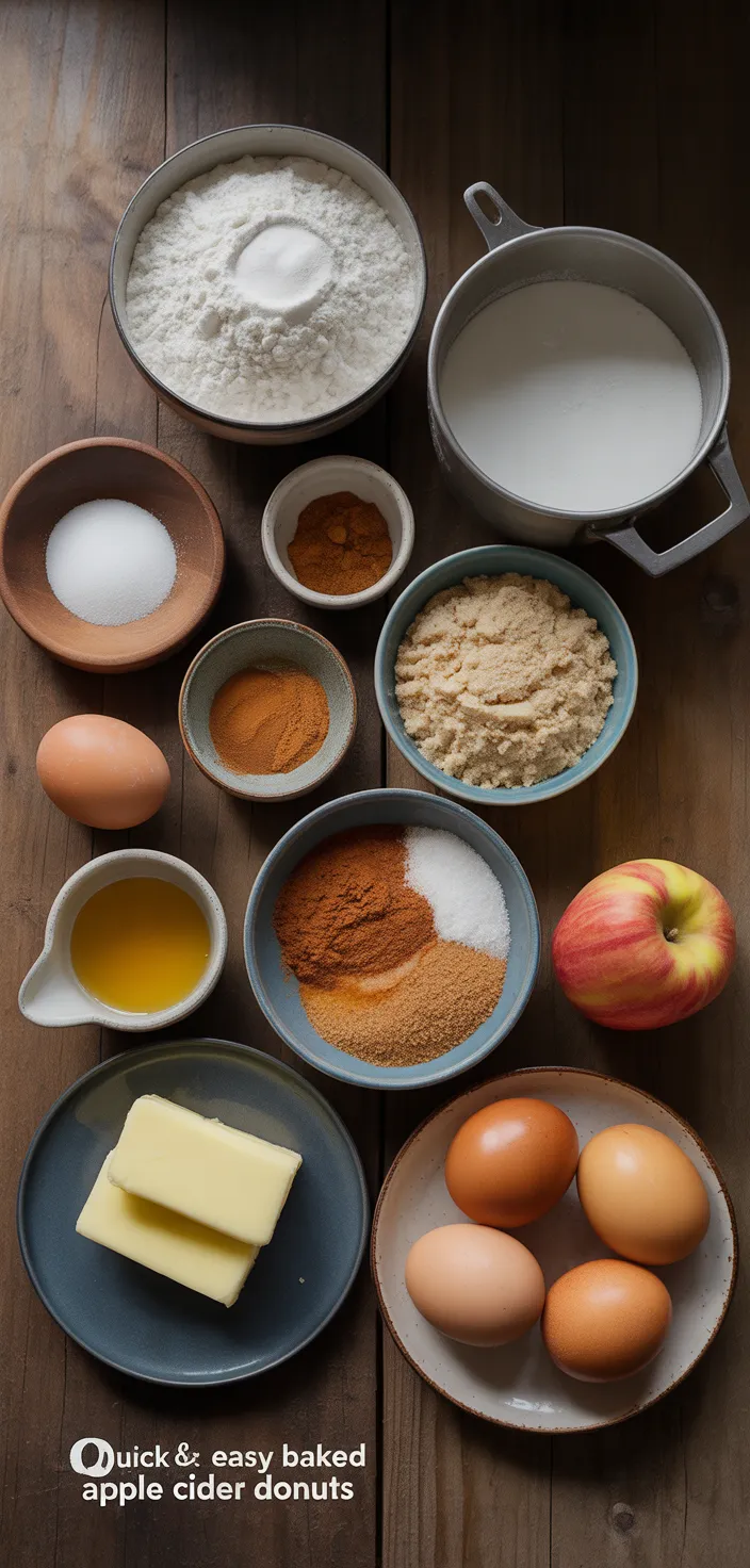 Ingredients photo for Quick & Easy Baked Apple Cider Donuts Recipe