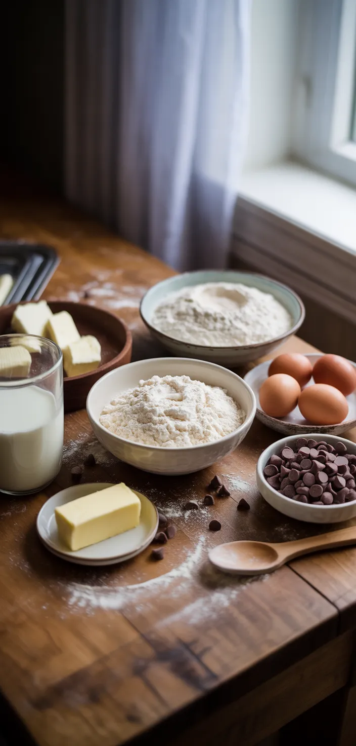 Ingredients photo for These Chocolate Chip Cupcakes With Cookie Dough Frosting Will Be The Hit Of Your Next Party! Recipe