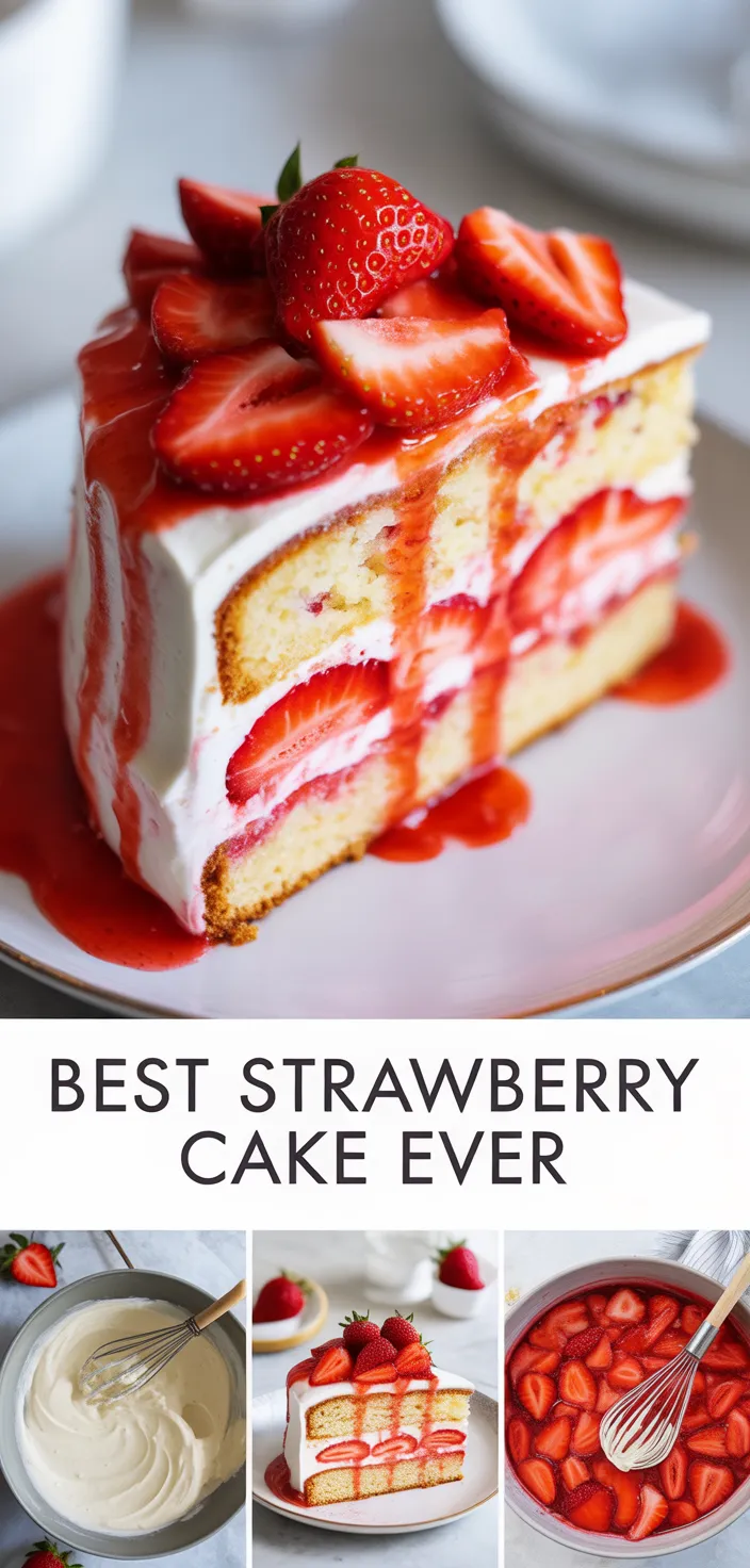 A photo of Best Strawberry Cake Ever Recipe