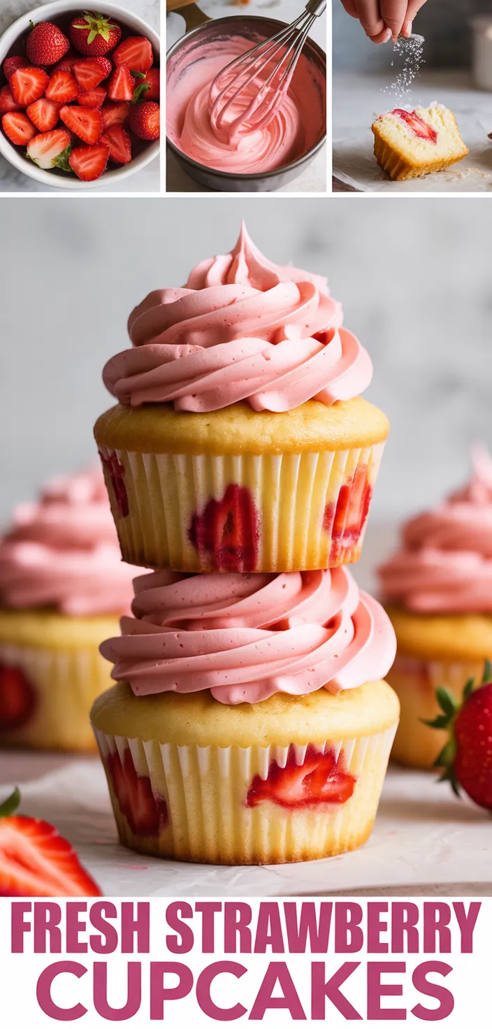 A photo of Fresh Strawberry Cupcakes Recipe