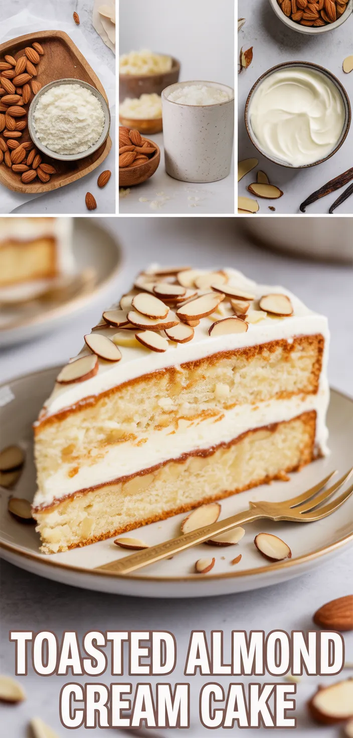A photo of Toasted Almond Cream Cake Recipe