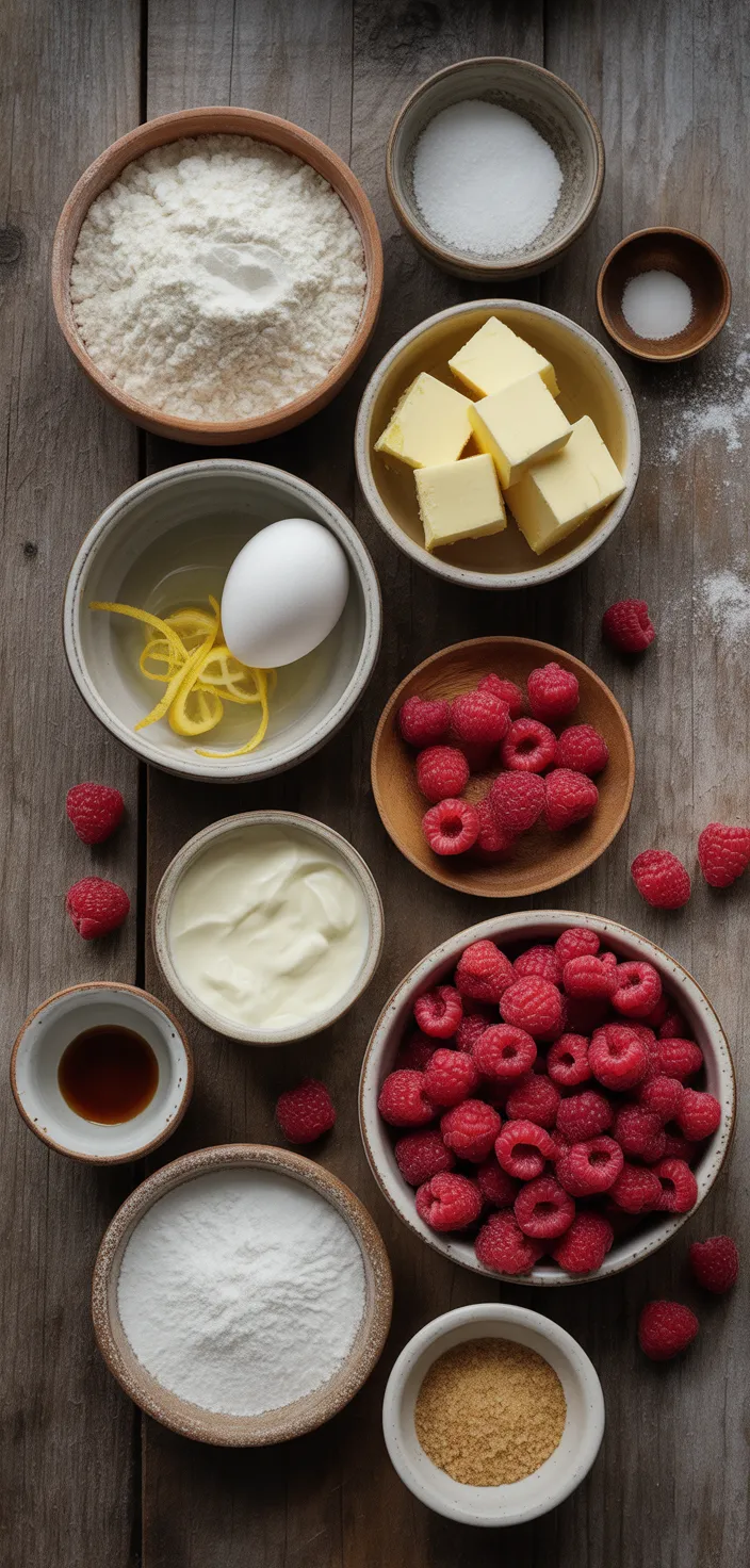 Ingredients photo for Fresh Raspberry Scones Recipe