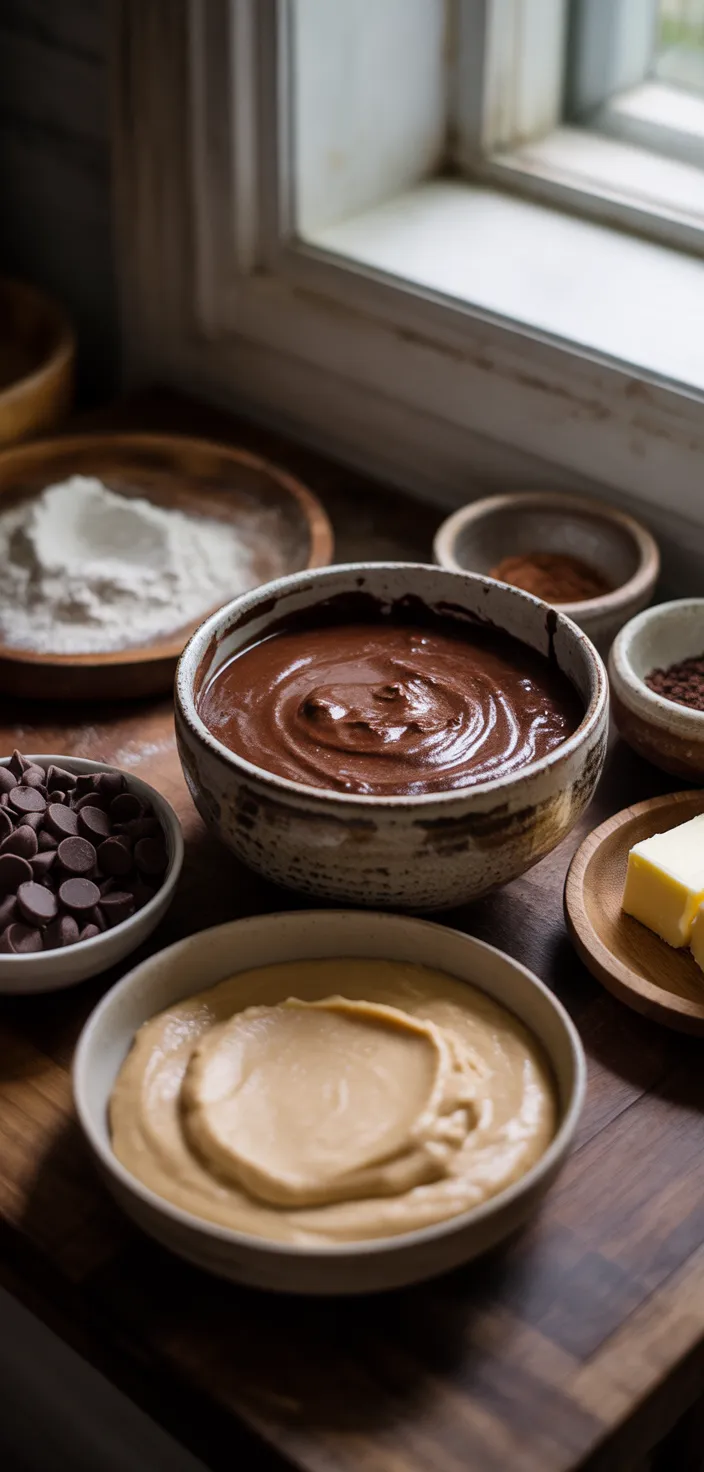 Ingredients photo for Chocolate Chip Cookie Dough Brownies Recipe