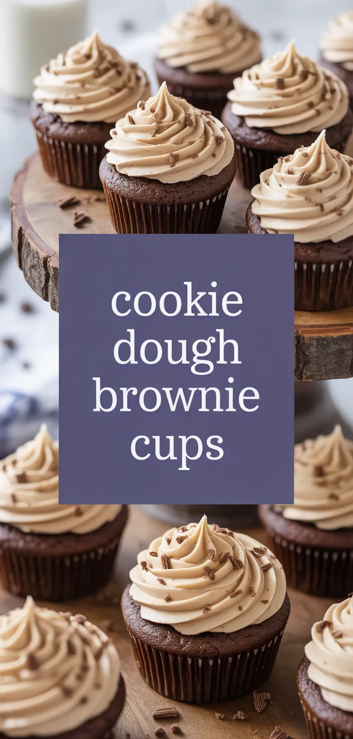 A photo of Brownie Cupcakes With Cookie Dough Frosting Recipe