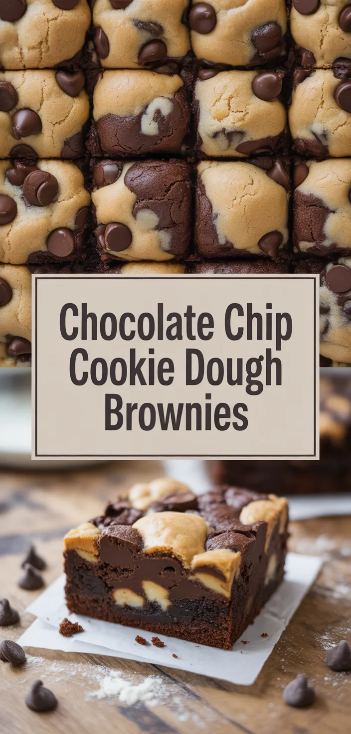 A photo of Chocolate Chip Cookie Dough Brownies Recipe