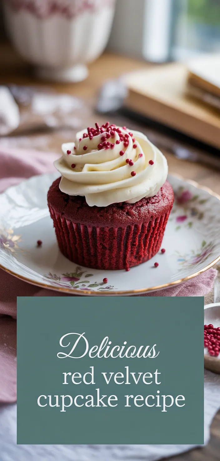 A photo of Delicious Red Velvet Cupcake Recipe