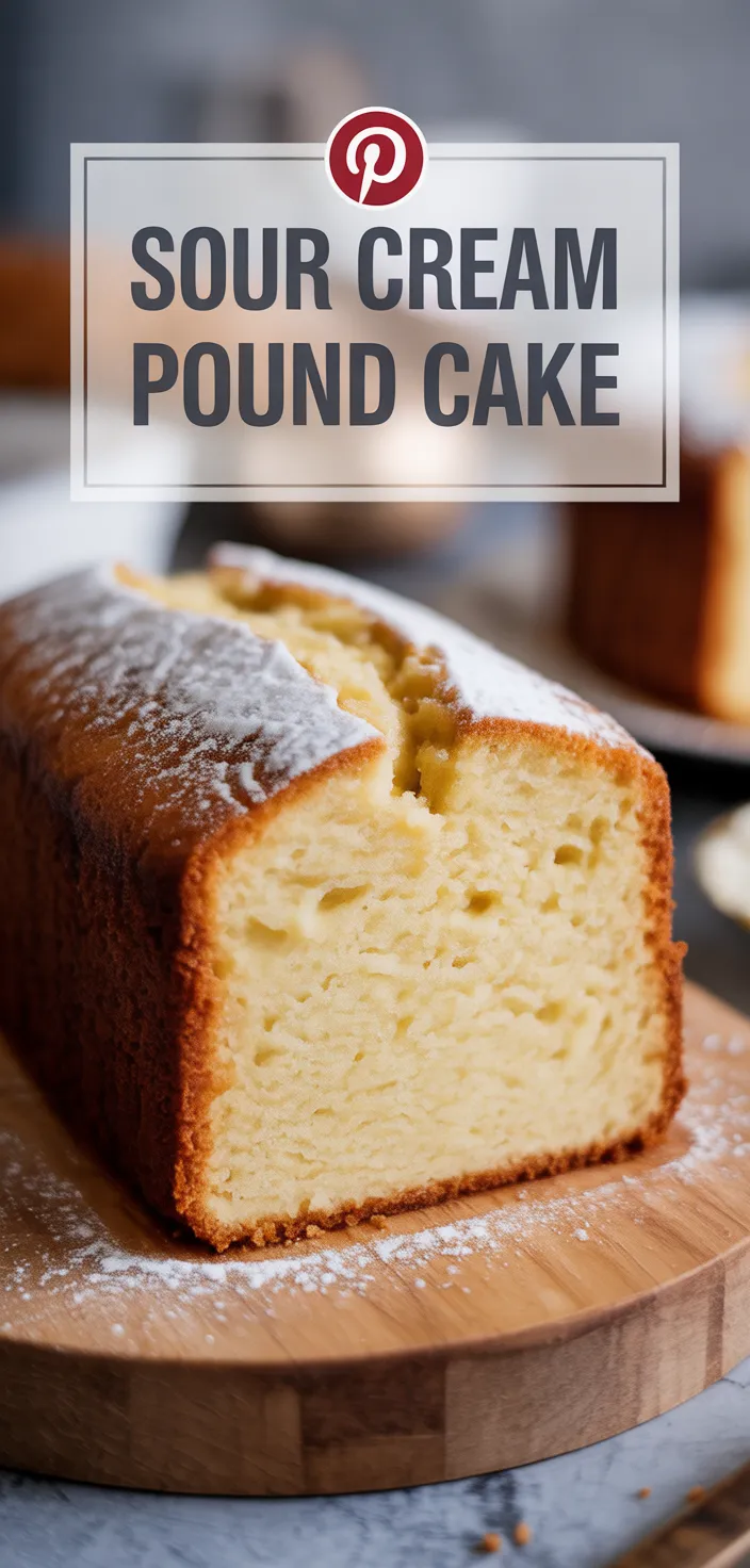 A photo of Old Fashioned Melt In Your Mouth Sour Cream Pound Cake Recipe