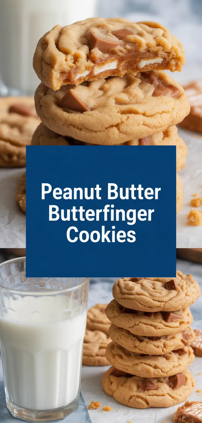 A photo of Peanut Butter Butterfinger Cookies Recipe