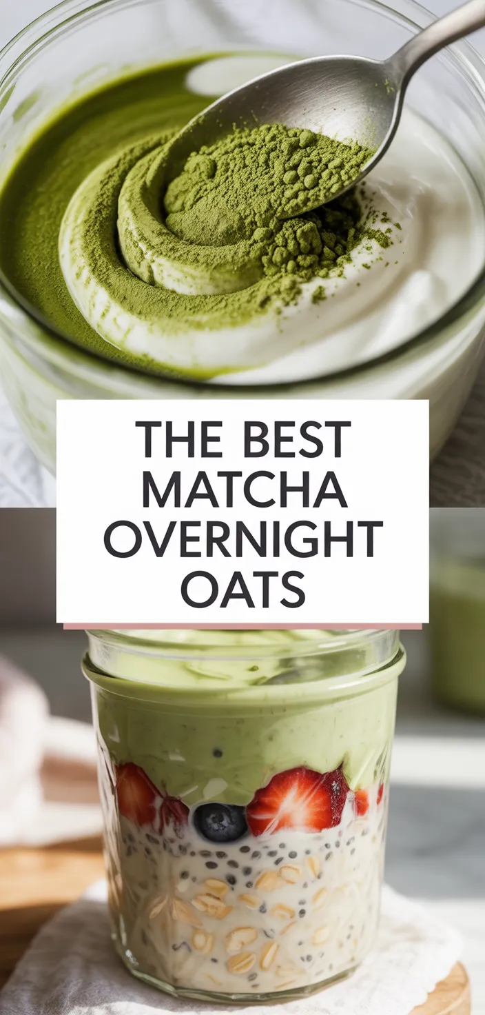 A photo of The BEST Matcha Overnight Oats Recipe