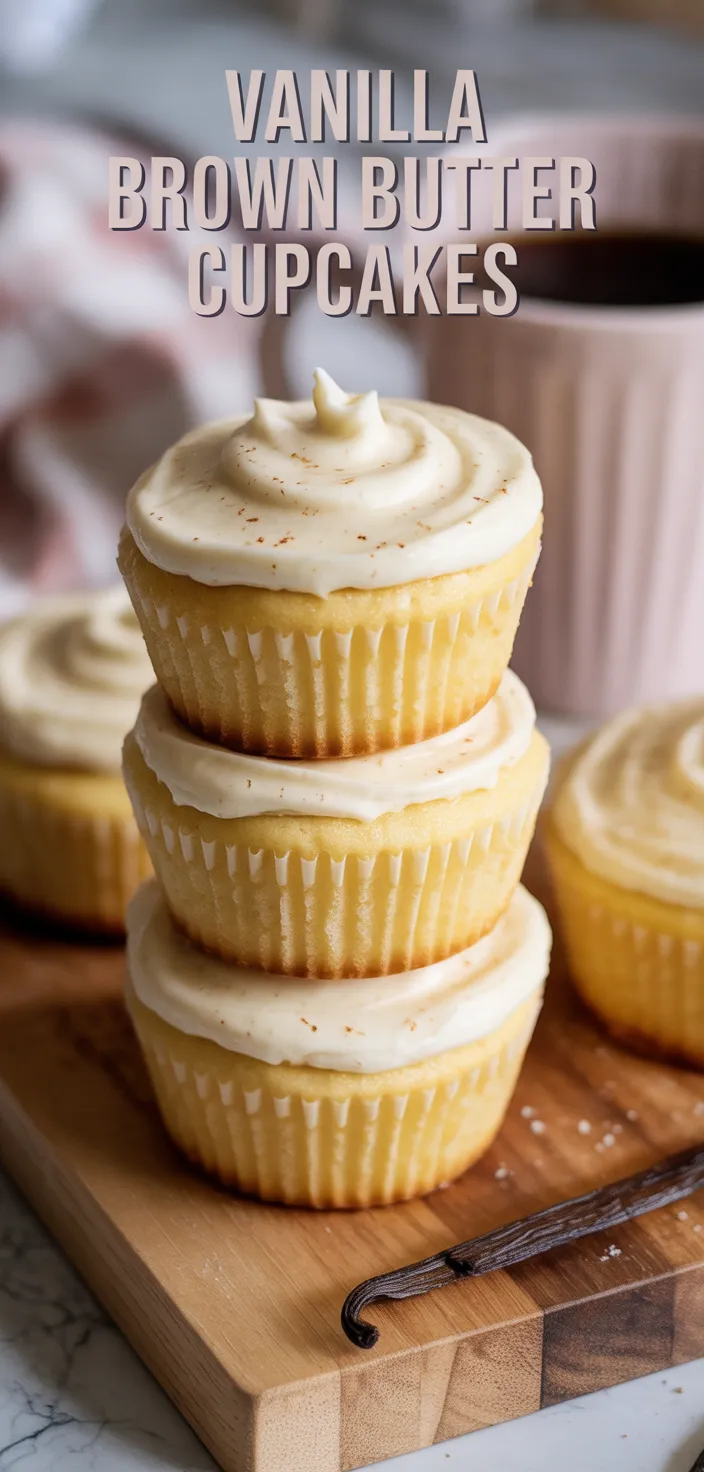 A photo of Vanilla Brown Butter Cupcakes Recipe