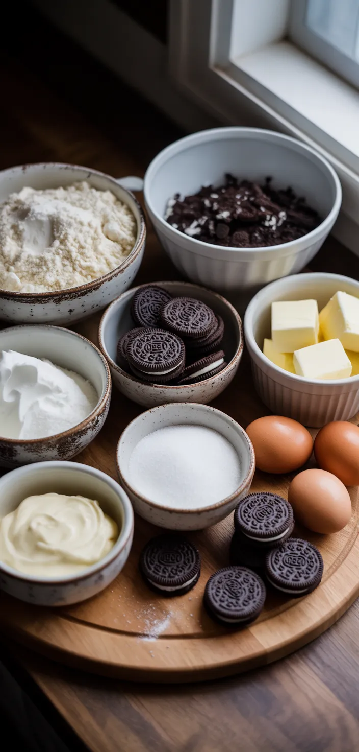 Ingredients photo for Cookies And Cream Oreo Cupcakes Recipe