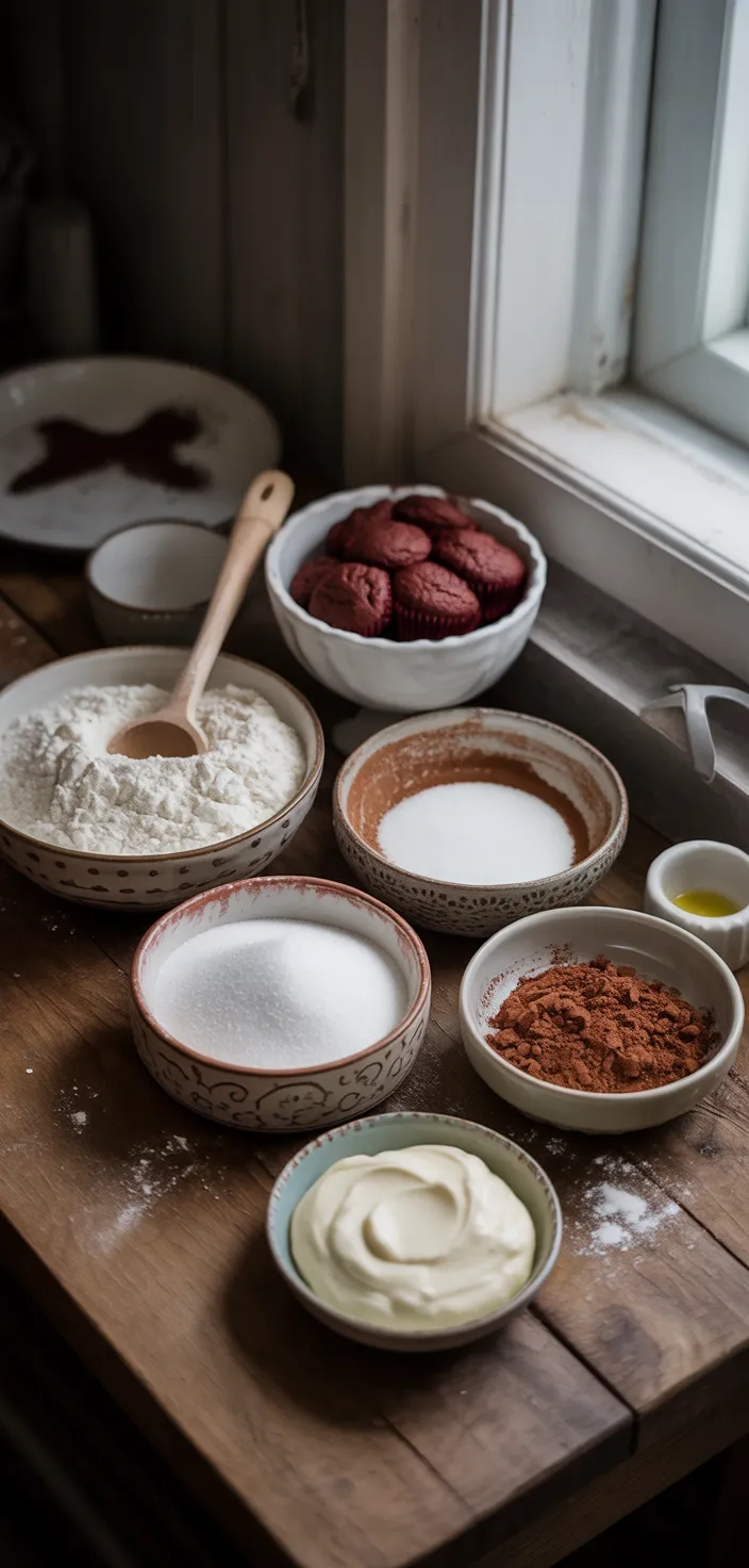 Ingredients photo for Delicious Red Velvet Cupcake Recipe
