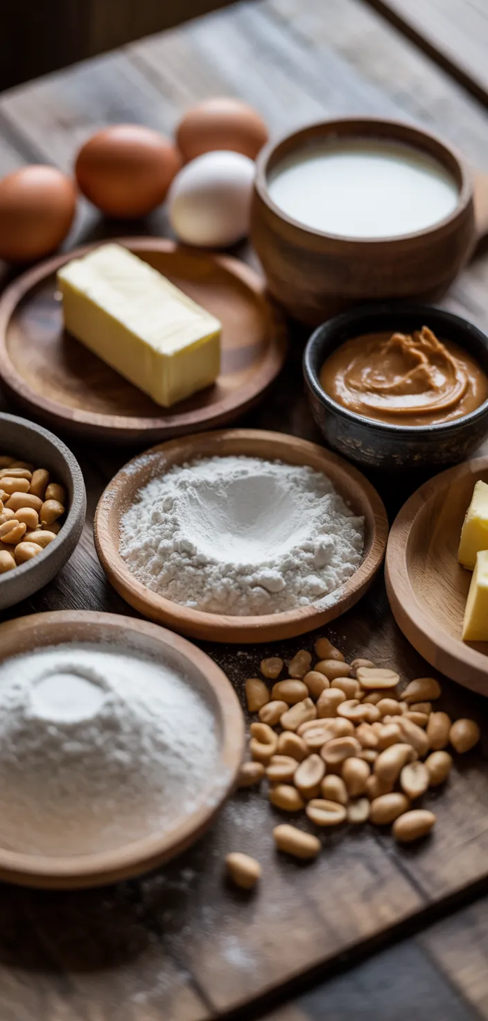 Ingredients photo for Old Fashioned Peanut Butter Cake Recipe