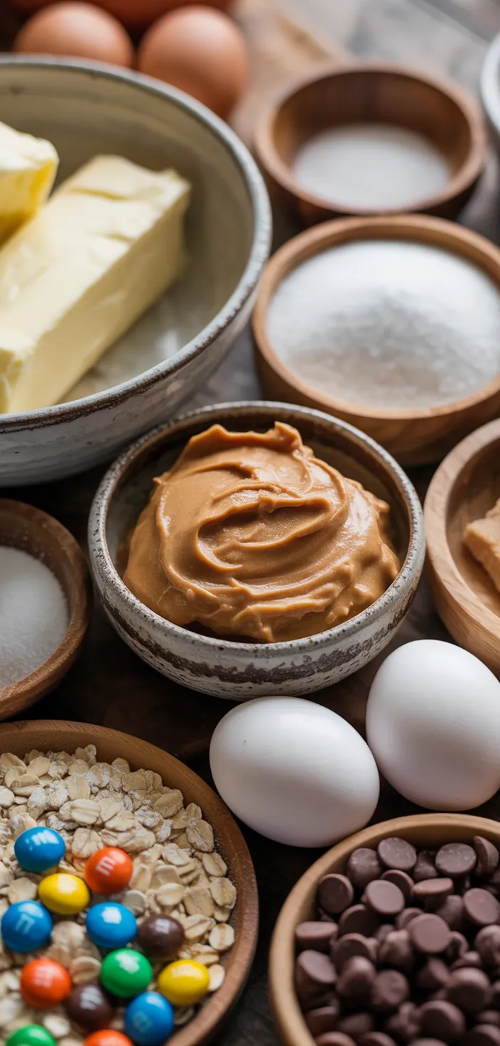 Ingredients photo for Soft And Chewy Monster Cookies Recipe