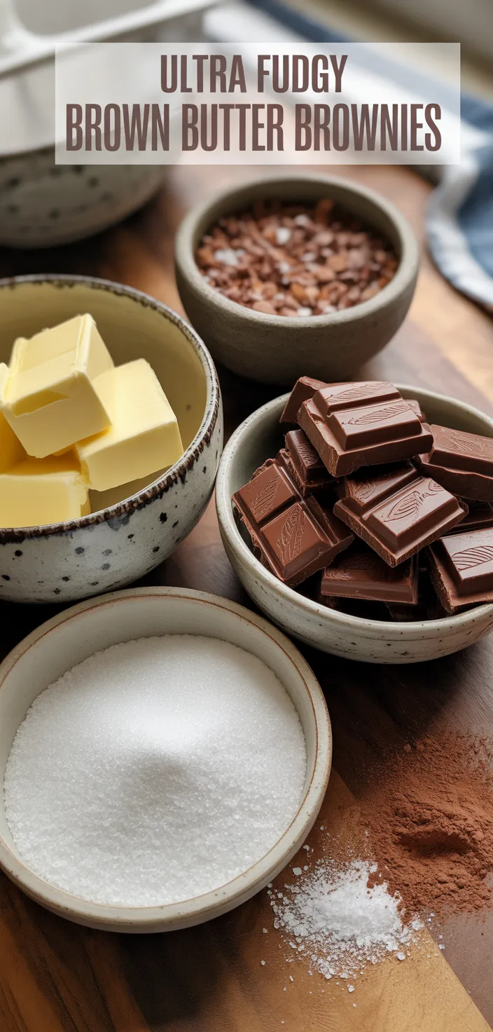 Ingredients photo for Ultra Fudgy Brown Butter Brownies Recipe