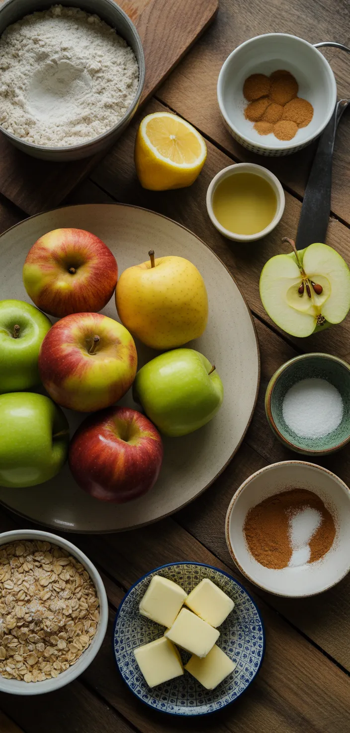 Ingredients photo for Comfort Food SIMPLE APPLE CRUMBLE (APPLE CRISP) Recipe
