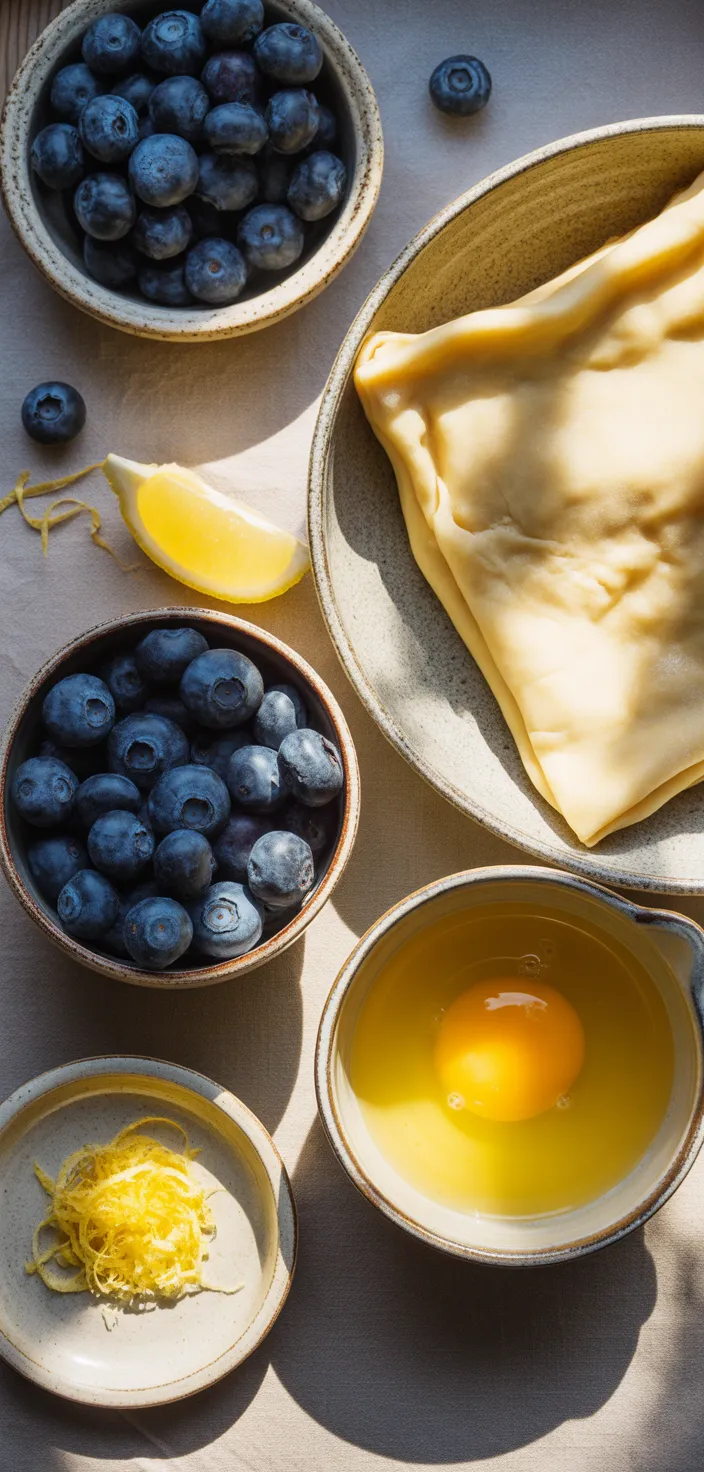 Ingredients photo for Blueberry Pastry Turnovers Recipe