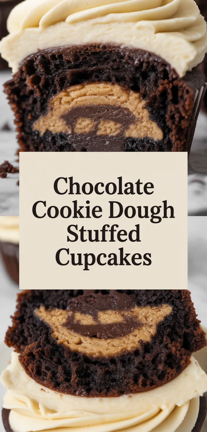 A photo of Chocolate Cookie Dough Stuffed Cupcakes Recipe