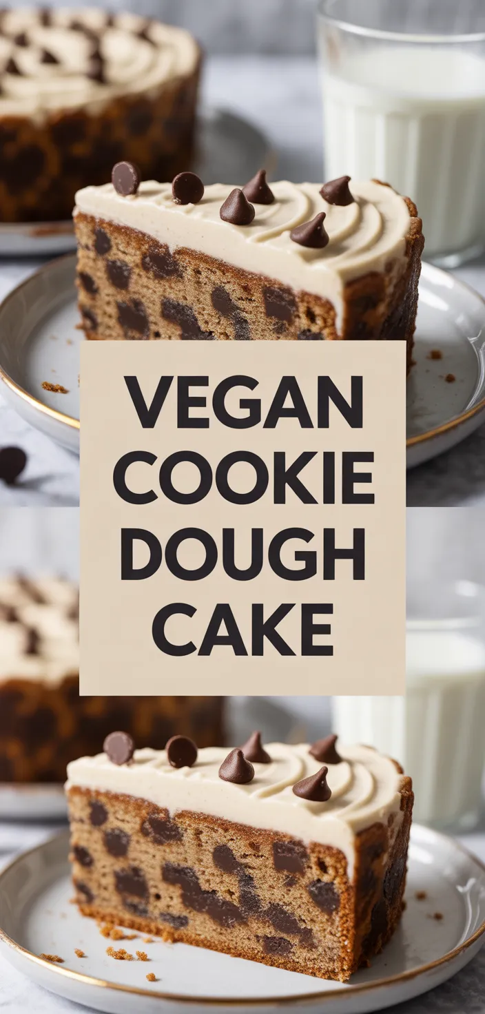 A photo of Vegan Cookie Dough Cake Recipe