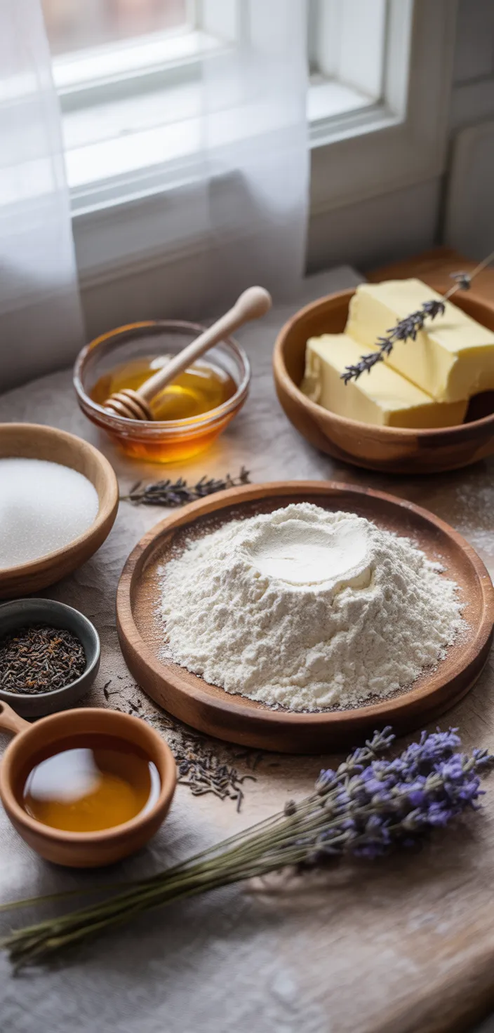 Ingredients photo for Earl Grey Honey Lavender Tea Cake Recipe On Plum Deluxe