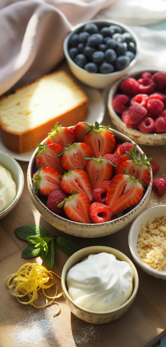 Ingredients photo for Mixed Berry Mini Trifles Recipe