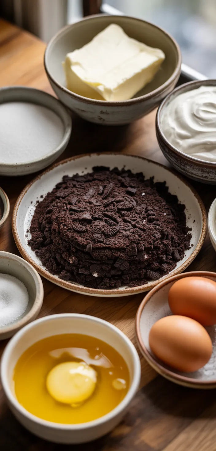 Ingredients photo for The ULTIMATE Oreo Cheesecake Recipe