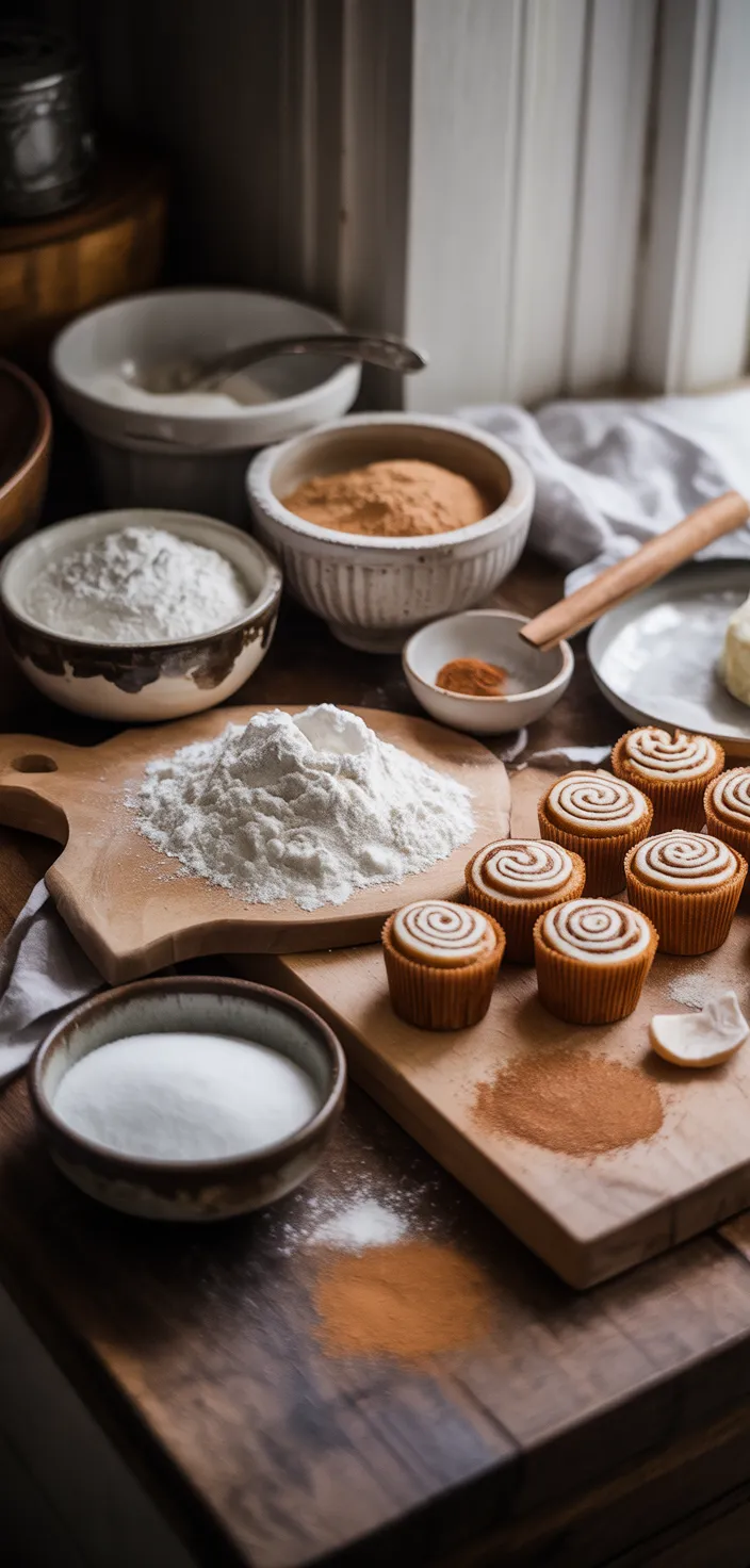 Ingredients photo for Cinnamon Roll Muffins: A Sweet And Easy Breakfast Treat Recipe