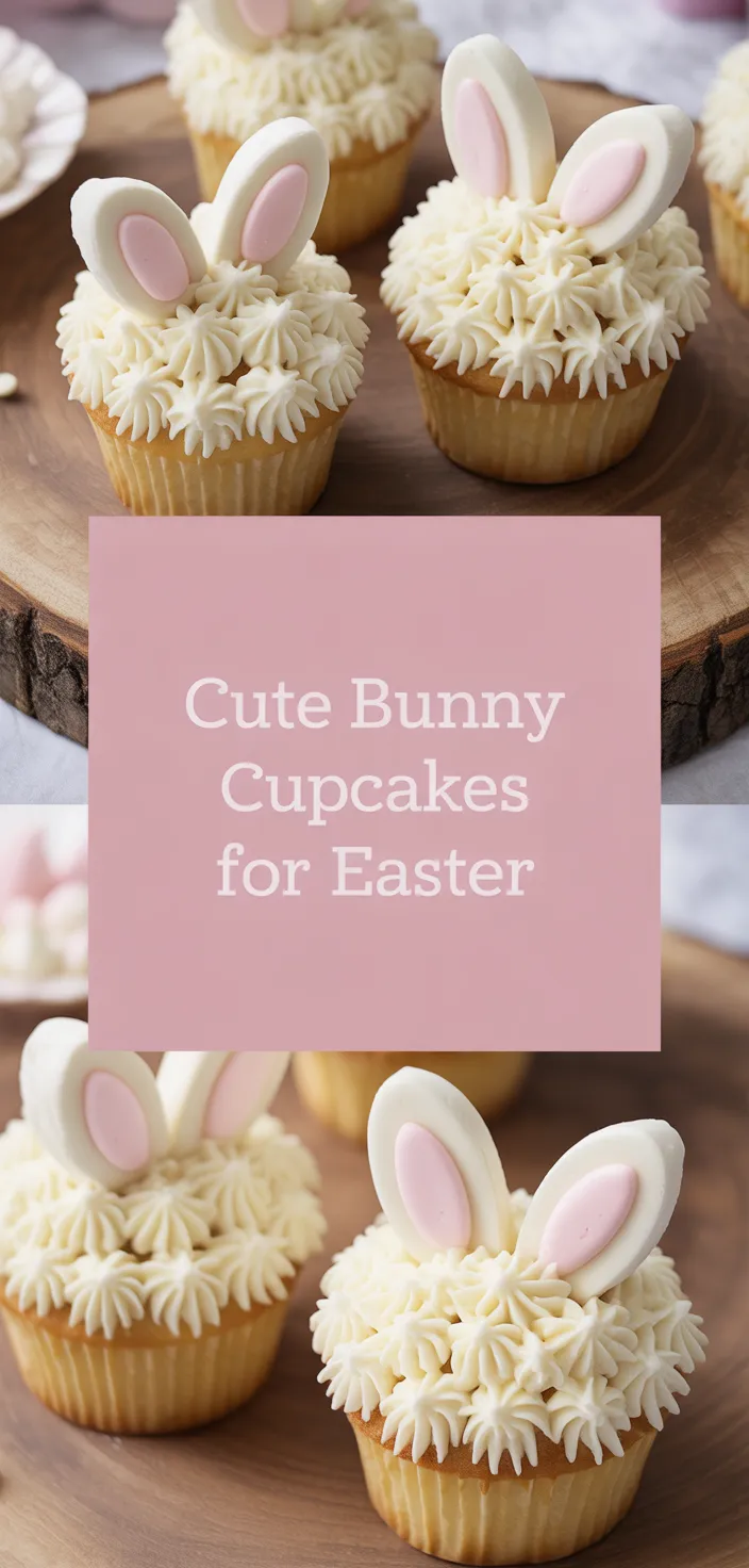 A photo of Cute Bunny Cupcakes For Easter Recipe