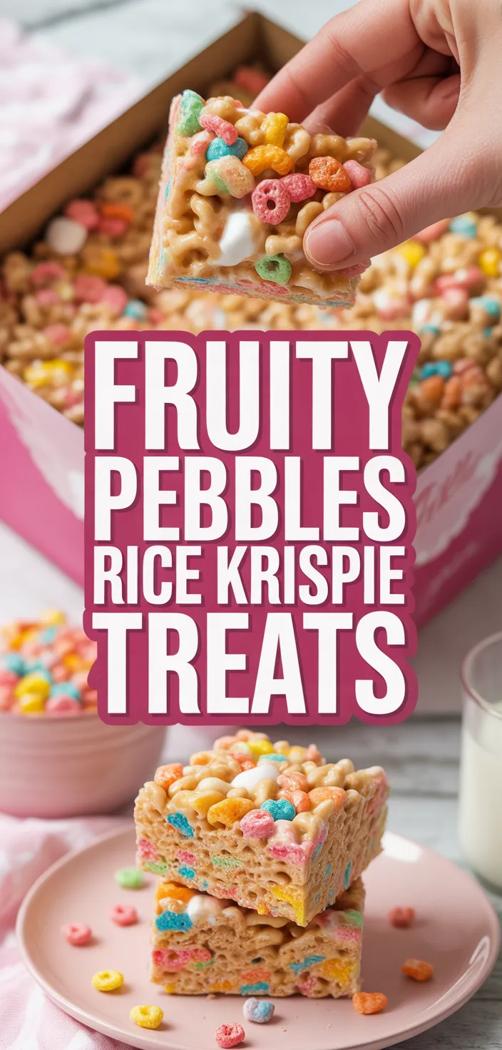 A photo of Fruity Pebbles Rice Krispie Treats Recipe