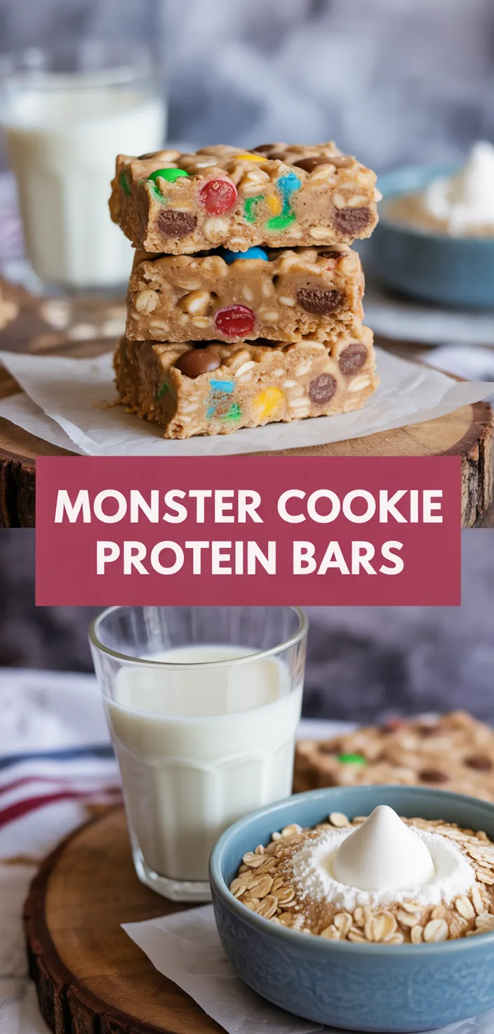 A photo of Monster Cookie Protein Bars Recipe