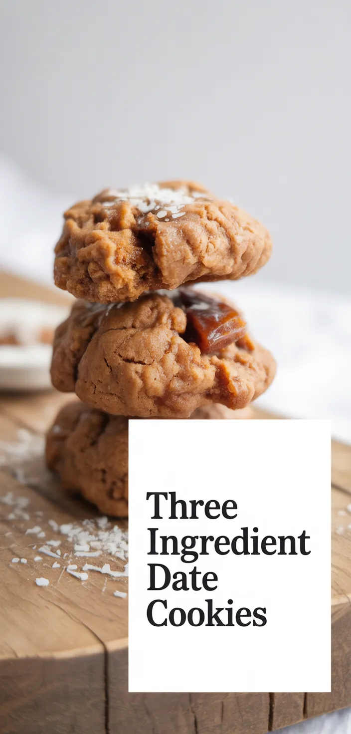 A photo of Three Ingredient Date Cookies Recipe