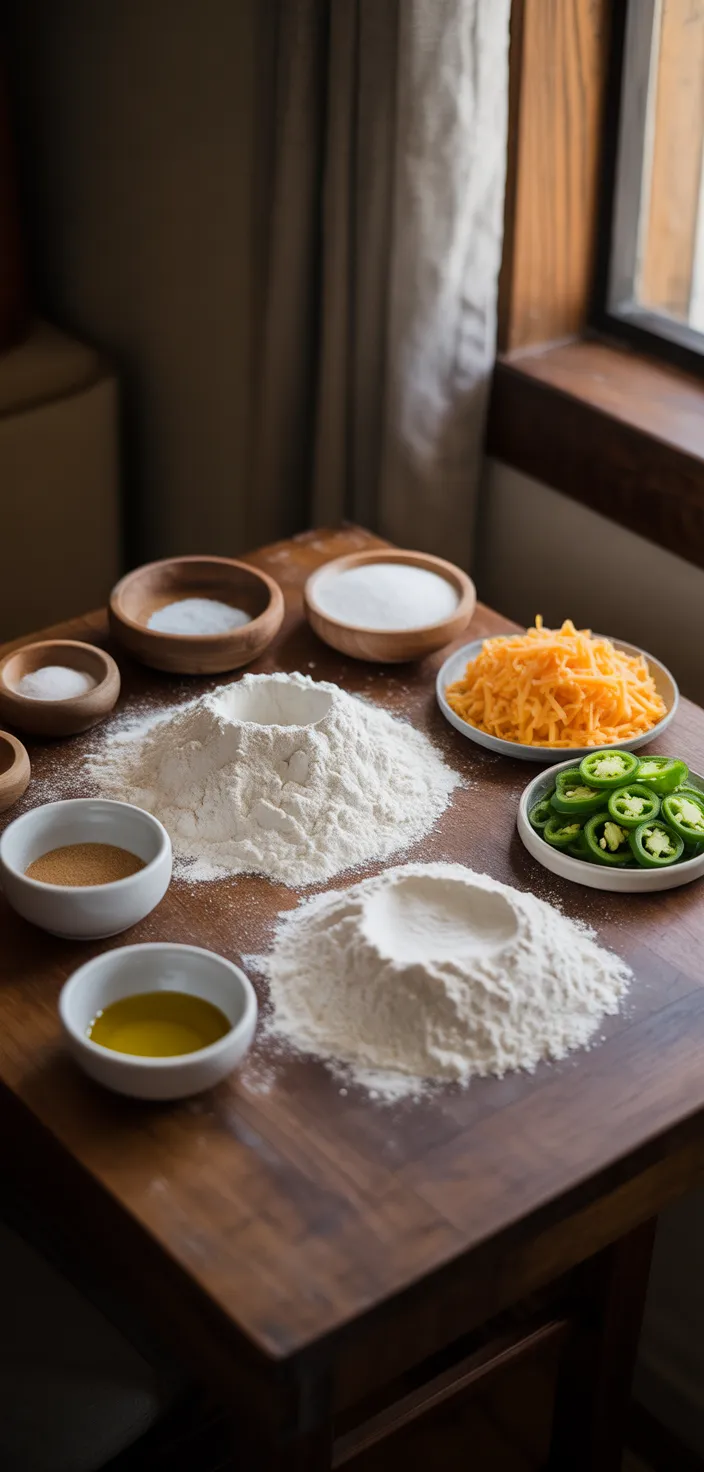 Ingredients photo for Jalapeno Cheddar Dutch Oven Bread Is Perfectly Crusty On The Outside, With A Soft Fluffy Inside, And Recipe