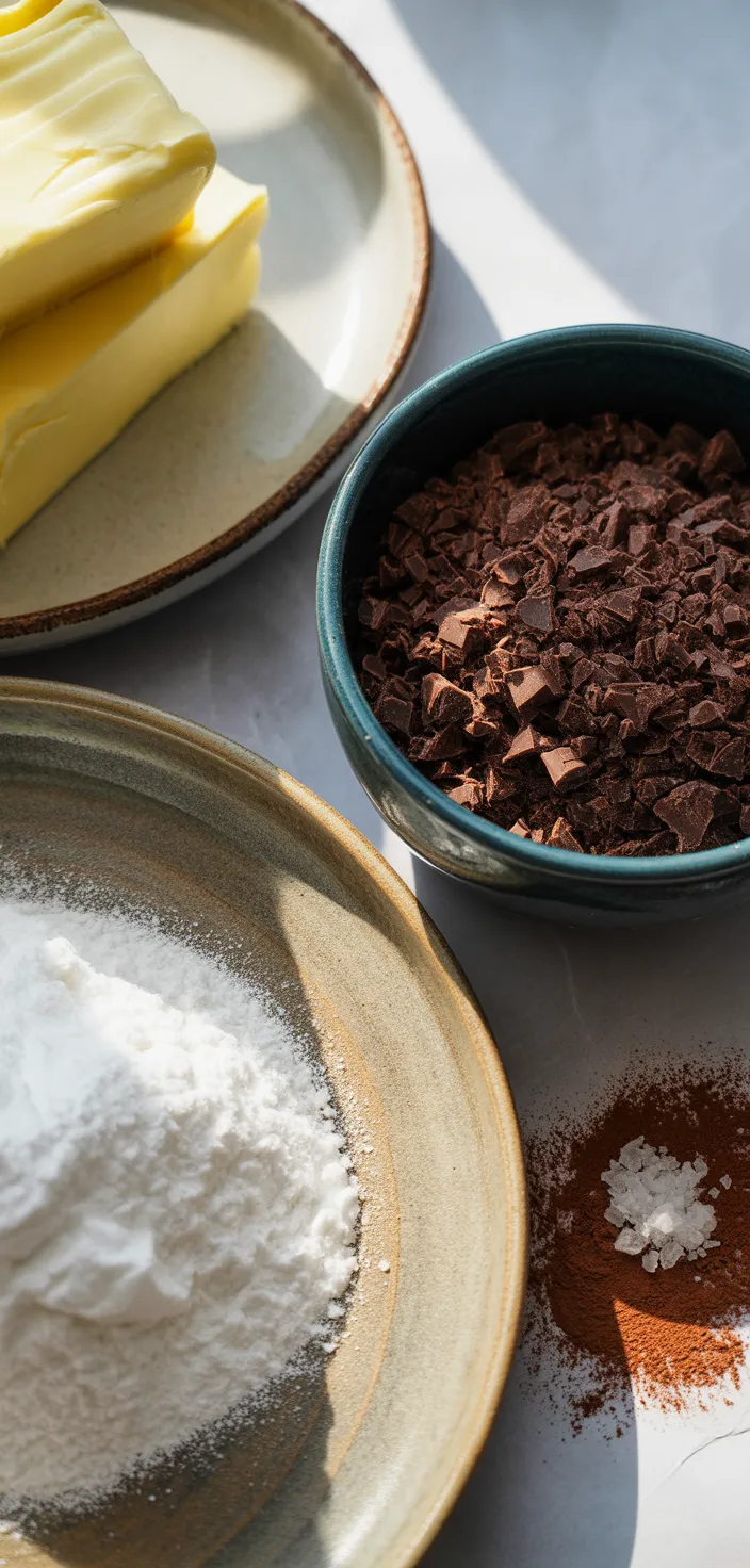 Ingredients photo for Best Dark Chocolate Buttercream Frosting Recipe