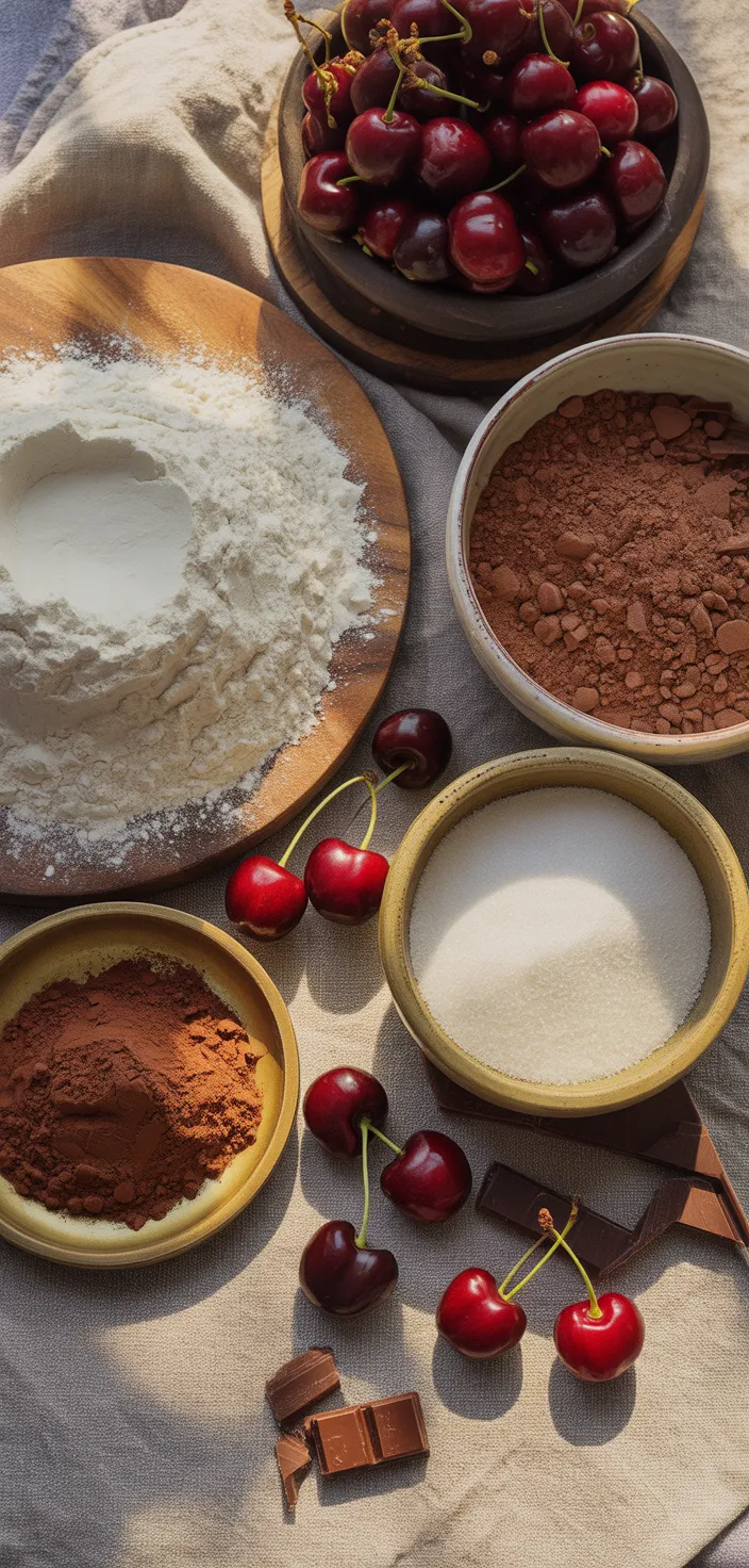 Ingredients photo for Cherry Chocolate Cake Recipe
