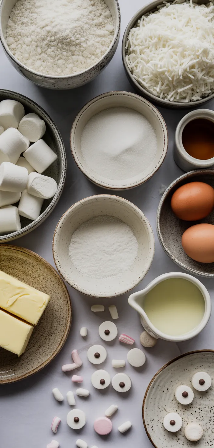Ingredients photo for Christmas Polar White Bear Cupcakes Recipe