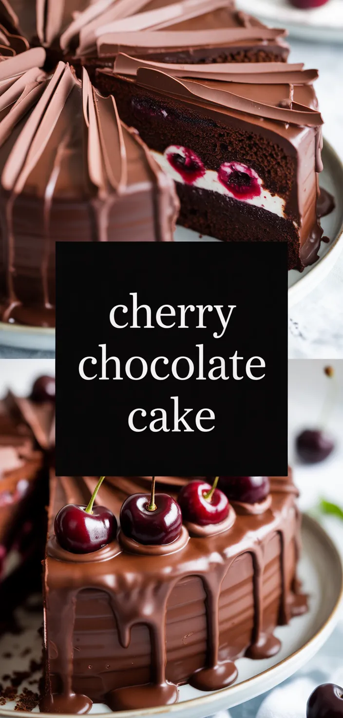 A photo of Cherry Chocolate Cake Recipe