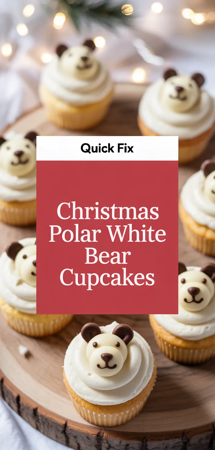 A photo of Christmas Polar White Bear Cupcakes Recipe